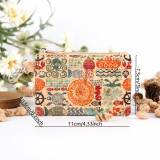 Cork environmentally friendly material with ethnic style characteristics, small and exquisite zero wallet, high-definition digital printed square pattern zero wallet