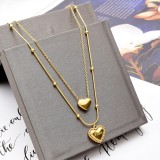 Valentine's Day Stainless Steel Love Double Layer Necklace