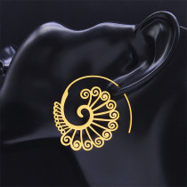 stainless steel Hollow carving earrings
