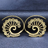 stainless steel Hollow carving earrings