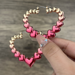 Valentine's Day Love Circle Alloy Bamboo Knot Earrings