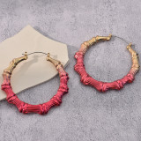 Valentine's Day Love Circle Alloy Bamboo Knot Earrings