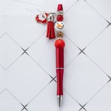 Christmas stationery tassel beads ballpoint pen Santa Claus pendant rotating ballpoint pen