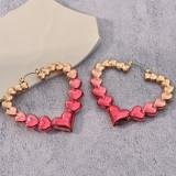 Valentine's Day Love Circle Alloy Bamboo Knot Earrings