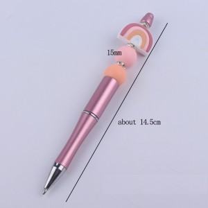 Rainbow silicone bead colored plastic bead writing neutral pen