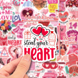 50 Love Valentine's Day Stickers Cartoon INS Sweet Valentine's Day Love LOVE Romantic Love Graffiti Waterproof Stickers