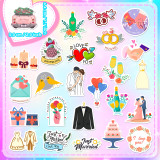 50 Love Valentine's Day Stickers Cartoon INS Sweet Valentine's Day Love LOVE Romantic Love Graffiti Waterproof Stickers