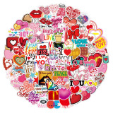 100 Love Valentine's Day Stickers Cartoon INS Sweet Valentine's Day Love LOVE Romantic Love Graffiti Waterproof Stickers
