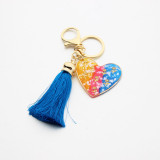 Valentine's Day adhesive keychain butterfly love resin keychain tassel pendant