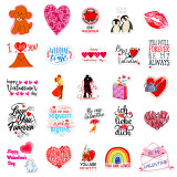 50 Love Valentine's Day Stickers Cartoon INS Sweet Valentine's Day Love LOVE Romantic Love Graffiti Waterproof Stickers