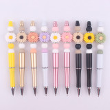 Daisy Flower Silicone Beads Colored Plastic Beads Writing Neutral Pen