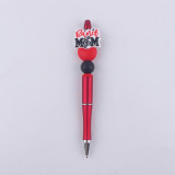 Mother's Day Silicone Beads Colored Plastic Beads Writing Neutral Pen