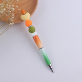 Valentine's Day Love silicone bead colored plastic bead writing neutral pen