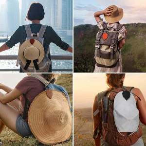 Travel magnetic hat clip PU leather handbag magnetic hat clip summer sunshade hat storage clip