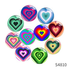 20MM Valentine's Day Love Print glass snap button charms