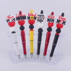 Mother's Day Silicone Beads Colored Plastic Beads Writing Neutral Pen