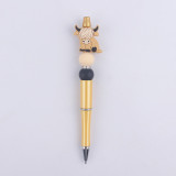 Cartoon Animal Cattle Silicone Beads Colored Plastic Beads Writing Neutral Pen