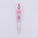 Valentine's Day Love American Flag Silicone Beads Colored Plastic Beads Writing Neutral Pen