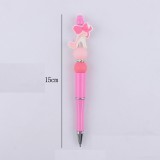Pink Barbie Silicone Beads Colored Plastic Love Beads Writing Neutral Pen