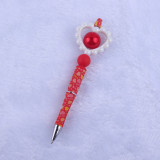 Valentine's Day Love Silicone Beads Colored Plastic Beads Writing Neutral Pen