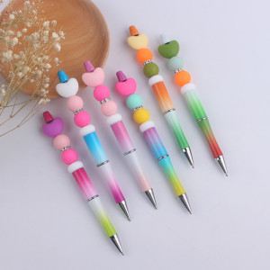 Valentine's Day Love silicone bead colored plastic bead writing neutral pen