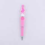 Pink Barbie Silicone Beads Colored Plastic Love Beads Writing Neutral Pen