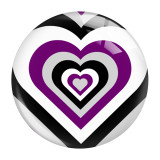 20MM Valentine's Day Love Print glass snap button charms