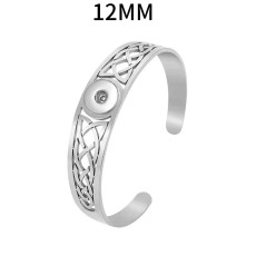 Stainless steel  Hollowed out pattern Opening  Bracelets fit 12MM  Snaps button jewelry wholesale