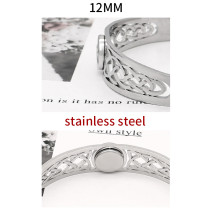Stainless steel  Hollowed out pattern Opening  Bracelets fit 12MM  Snaps button jewelry wholesale