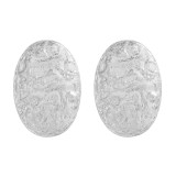 Alloy oval patterned metal earrings