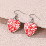 Valentine's Day Love Stainless Steel Glass Heart Time Jewel Earrings