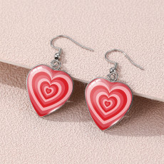 Valentine's Day Love Stainless Steel Glass Heart Time Jewel Earrings