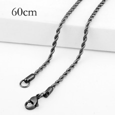 Black 60CM Stainless steel fashion rope chain fit all jewelry