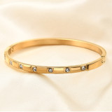 Stainless steel square diamond bracelet