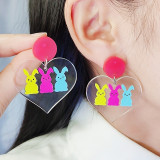 Valentine's Day Easter Transparent Love Rabbit Earrings