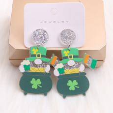 St. Patrick's Clover Dwarf Acrylic Earrings