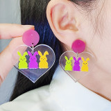 Valentine's Day Easter Transparent Love Rabbit Earrings