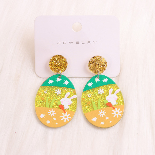 Easter Egg Fragmented Rabbit Acrylic Earrings