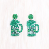 St. Patrick's Clover Beer Earrings