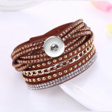 Korean velvet multi-layer hot diamond inlaid bracelet fit 18mm snap button jewelry