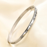 Stainless steel square diamond bracelet
