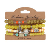 Love Leaf Pendant Bracelet Pearl Accessories Bracelet Glass Beads Multi layered Bracelet