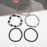 Bohemian Eye Pattern Rice Beads Multi layered Bracelet