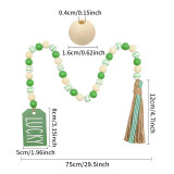 St. Patrick's Day Irish Festival Sesame Rope Tassel Beads Clover Colored Wood Beads Sesame Rope Festival Decoration