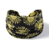 Fashionable headband with sunflower pattern printed elastic headband, running sweat absorbing yoga headband hair accessories