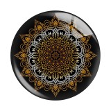 20MM Black and Golden Colorful patterns Print glass snap button charms