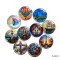 20MM Faith Cross Easter Print glass snap button charms