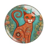 20MM cat Print glass snap button charms