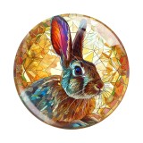 20MM Easter Bunny Clover Print glass snap button charms