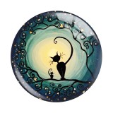 20MM cat Print glass snap button charms